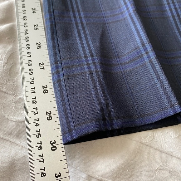 Banana Republic LOGAN Women's Wool Blend Blue Plaid‎ Dress Pants Size 2 - Picture 8 of 10